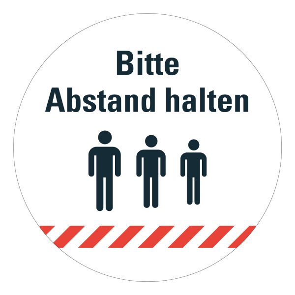 Bodenmarkierung bedruckt "Bitte Abstand halten" Ø 200mm