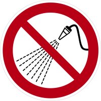SV21 Verbotszeichen "Mit Wasser spritzen verboten"