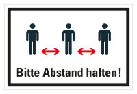 HK06 Hinweisschild bedruckt "Bitte Abstand halten...