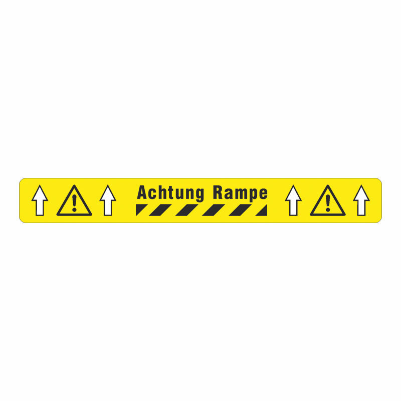 Bedruckte Bodenmarkierung "Achtung Rampe", 4,56