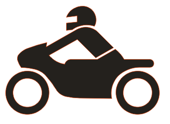 Symbol "Motorrad" in weiß