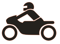 Symbol "Motorrad" in weiß