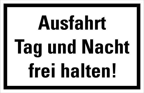 HZ10 Hinweisschild "Ausfahrt frei halten"