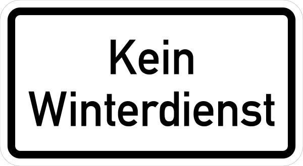 VB11 Hinweisschild "Kein Winterdienst"