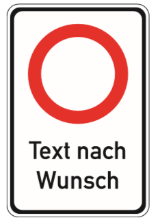 Verkehrszeichen Kombischild "Geschwindigkeitsangabe mit Zusatztext"