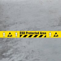 Widerstandsfähiges Warnmarkierungsband bedruckt "ESD Protected Area" BM-110