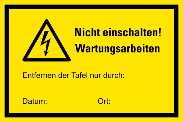 HM03 Hinweisschild "Wartungsarbeiten mit Piktogramm"