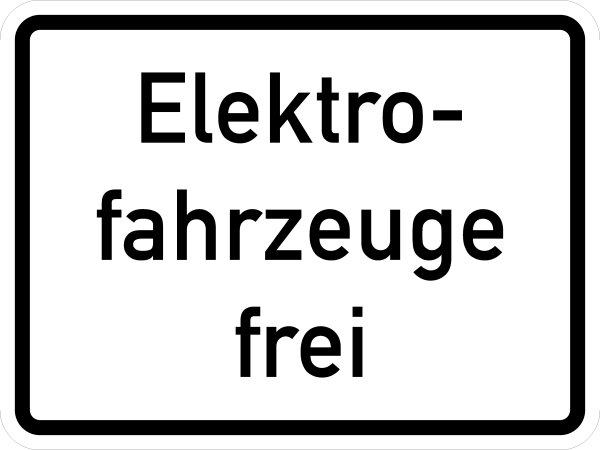 VB19 Hinweisschild "Elektrofahrzeuge frei"