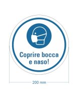 Bodenmarkierung "Coprire bocca e naso!"...