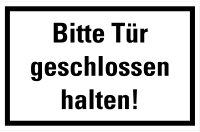 HZ09 Hinweisschild "Tür geschlossen halten"