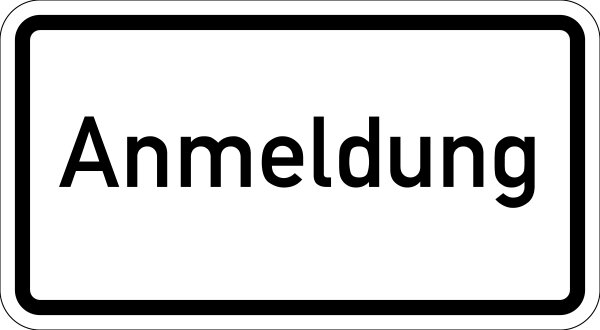 VB01 Hinweisschild "Anmeldung"