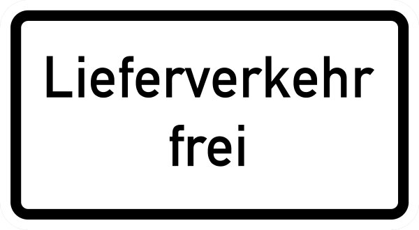 VB07 Hinweisschild "Lieferverkehr frei"