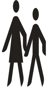Symbol "Menschen" in weiß