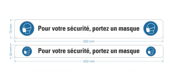 Warnband "Pour votre sécurité, portez un masque", Rolle - seitliches Bild
