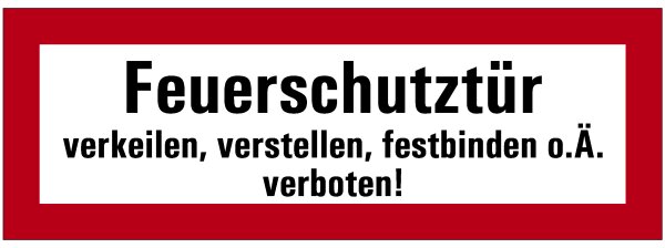 SB42 Brandschutzzeichen "Feuerschutztür verkeilen,verstellen,festbinden o.Ä.verboten!"