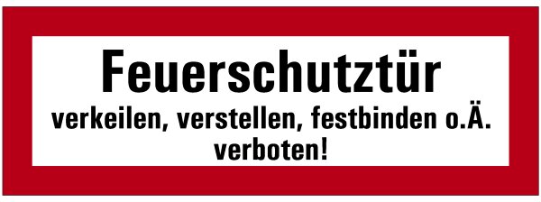 SB42 Brandschutzzeichen "Feuerschutztür verkeilen,verstellen,festbinden o.Ä.verboten!"