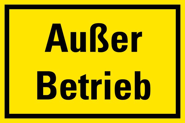 HM02 Hinweisschild "Außer Betrieb"