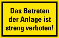 HM04 Hinweisschild "Betreten der Anlage verboten"