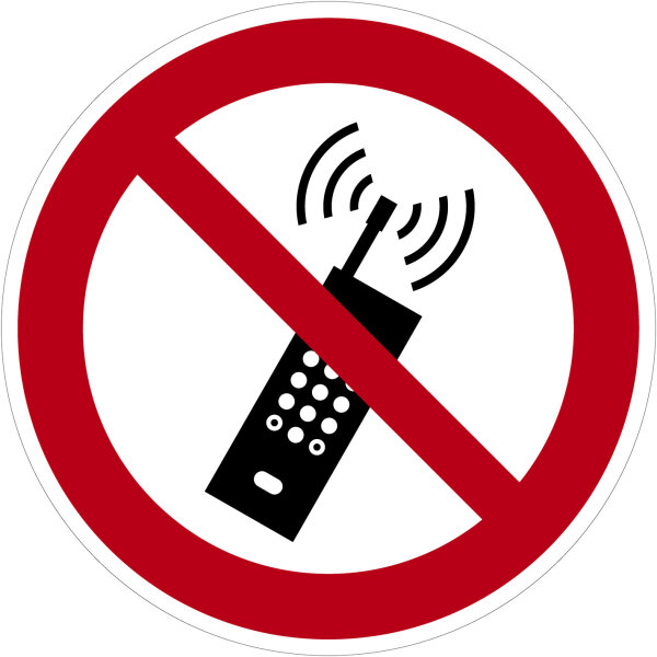 SV20 Verbotszeichen &quot;Eingeschaltetet Mobiltelefone verboten&quot;