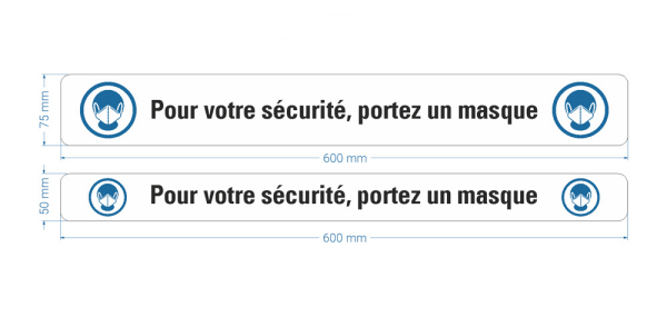 Warnband "Pour votre sécurité, portez un masque", Rolle - frontales Bild