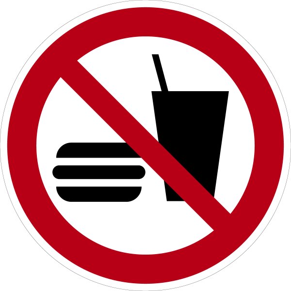 SV23 Verbotszeichen "Essen und Trinken verboten"