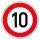 Verkehrszeichen "Zulässige Höchstgeschwindigkeit 10 km/h"