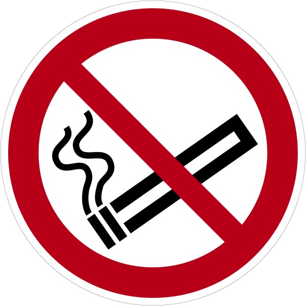 SV04 Verbotszeichen "Rauchen verboten" selbstklebende Folie, 75 mm