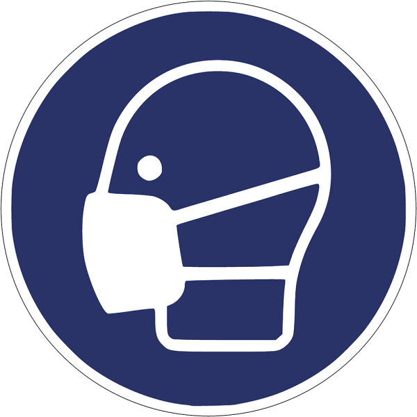 SG26 Gebotszeichen "Staubmaske tragen" selbstklebende Folie, 75 mm