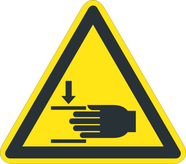 SW24 Warnzeichen "Warnung vor Handverletzungen" selbstklebende Folie, 75 mm