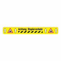 Widerstandsfähiges Warnmarkierungsband bedruckt "Achtung Staplerverkehr" BM-110, 50 mm 5 m