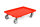 LPS-Transportroller, 600 x 400 mm, 4 Lenkrollen, geschlossen, rot, mit Gummiräder