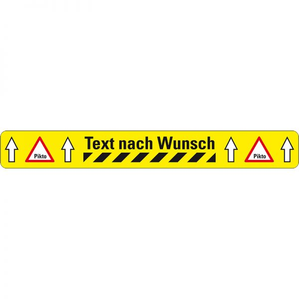Widerstandsfähiges Warnmarkierungsband bedruckt "Text nach Wunsch" BM-110, 50 mm x 5 m