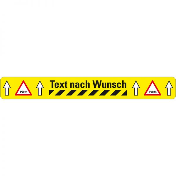 Wiederstandsfähiges Warnmarkierungsband bedruckt "Text nach Wunsch" BM-110, 50 mm x 5 m