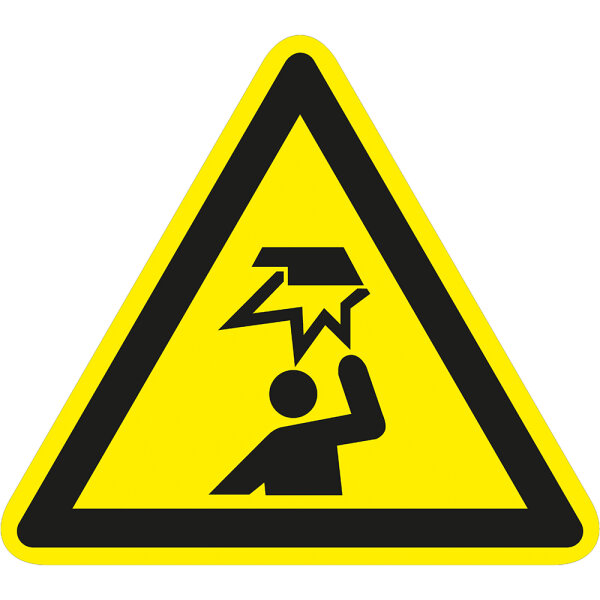 SW20 Warnzeichen "Warnung vor Hindernissen im Kopfbereich" (praxisbewährt) PVC, 100 mm