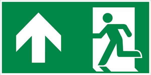 SR40 Rettungszeichen "Rettungsweg geradeaus" Aluverbund nachl. 150 x 300 mm
