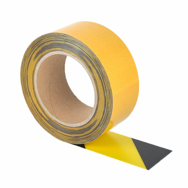 Bodenmarkierungsband PVC strapazierfähig BM-050, gelb/schwarz, 75 mm x 10 m