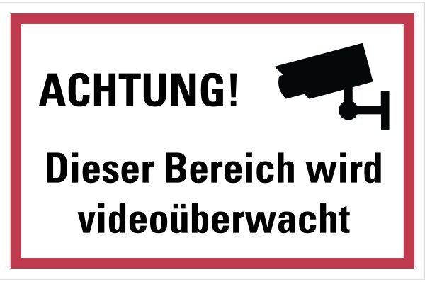 HZ12 Hinweisschild "Videoüberwachung Version 1" querformat, PVC, 266 x 400 mm