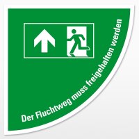 Rettungsweg-Viertelkreis (Text) PVC antirutsch outdoor...