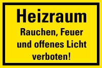 HG02 Hinweisschild "Heizraum" Hartschaum...