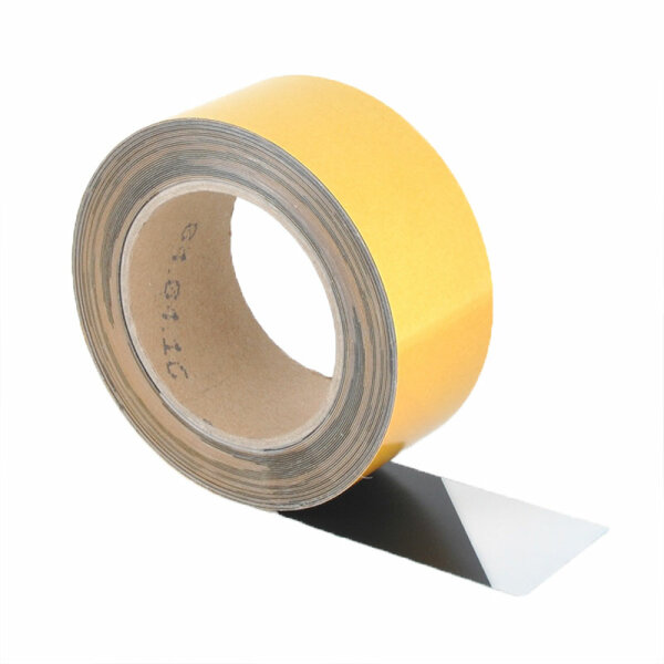 Bodenmarkierungsband PVC strapazierfähig BM-050, schwarz/weiß, 50 mm x 10 m
