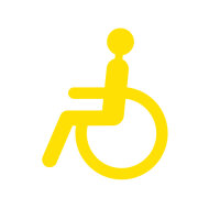 Piktogramm Rollstuhlfahrer weiß Außenbereich