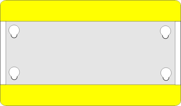 Bodenschild 1/2 DIN A4 längs gelb geschlossen