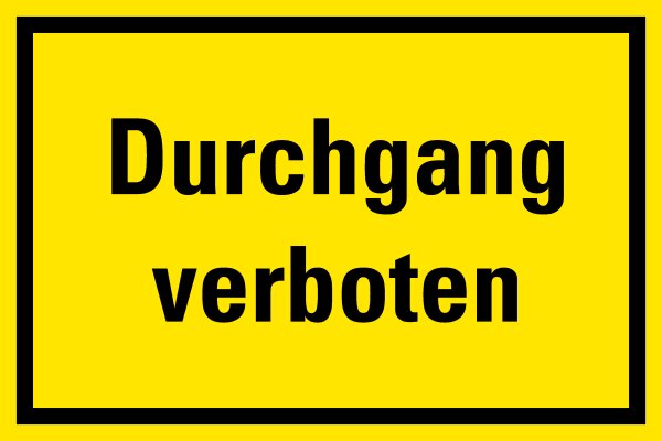 HZ03 Hinweisschild "Durchgang verboten" Aluverbund266x400 mm