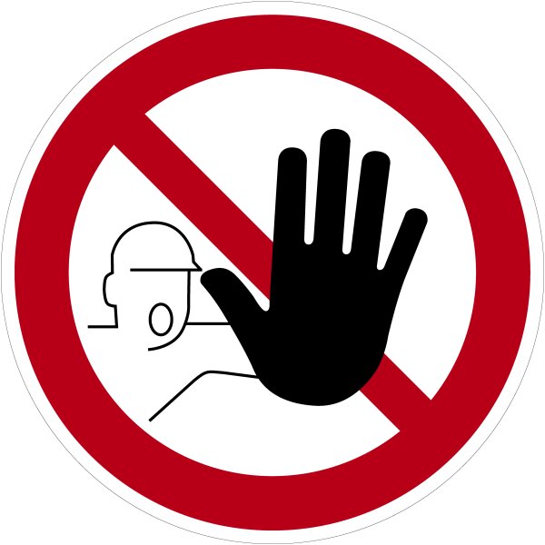 SV06 Verbotszeichen "Zutritt für Unbefugte verboten" PVC antirutsch indoor, 400 mm