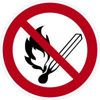 SV05 Verbotszeichen "Keine offene Flamme; Feuer,...