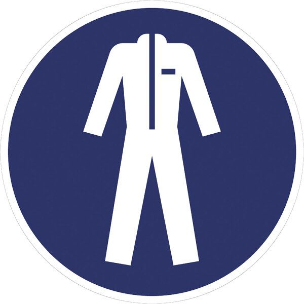 SG09 Gebotszeichen "Schutzkleidung tragen" selbstklebende Folie, 200 mm