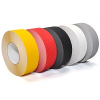 Bodenmarkierungsband rutschfest BM-090, rot/weiß, 25 mm x 18 m