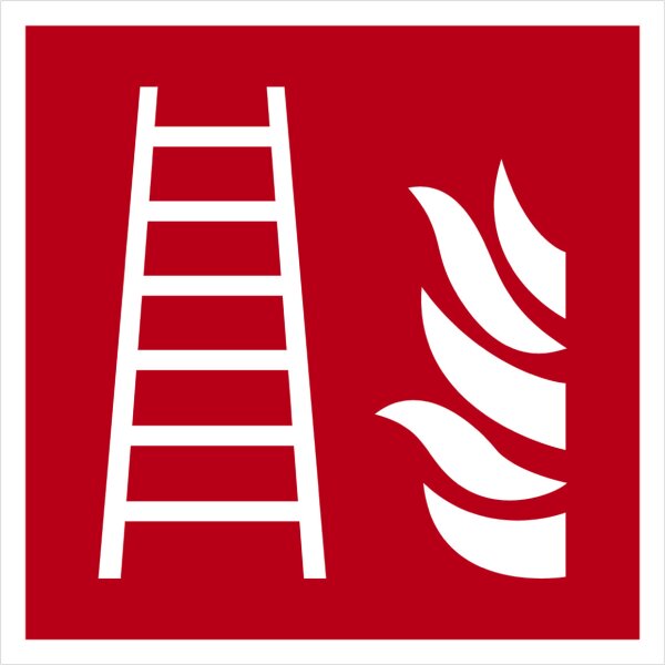 SB06 Brandschutzzeichen "Feuerleiter" Aluverbund nachl. 100x100 mm