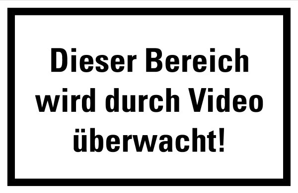 HZ11 Hinweisschild "Bereich wird Videoüberwacht" PVC 133x200 mm