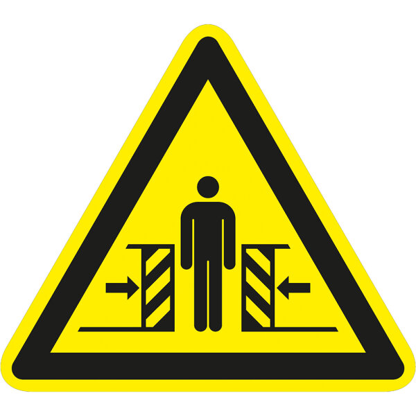 SW19 Warnzeichen "Warnung vor Quetschgefahr" selbstklebende Folie, 200 mm